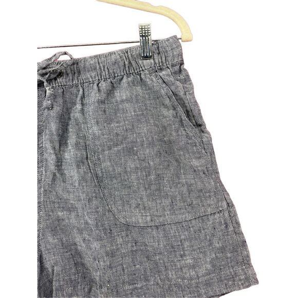 C&C California  Women's Linen Drawstring Shorts Blue Large - Picture 3 of 9